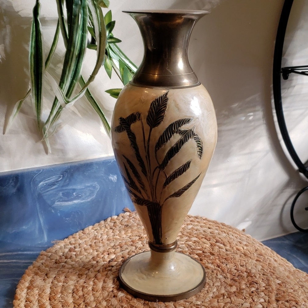 Brass 12in home Decor vase